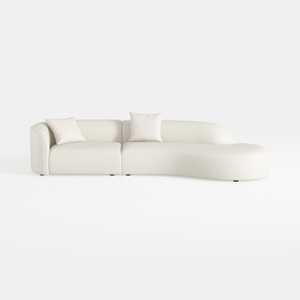 Eafurn 5-Seater Boucle Upholstered Curved Sectiona