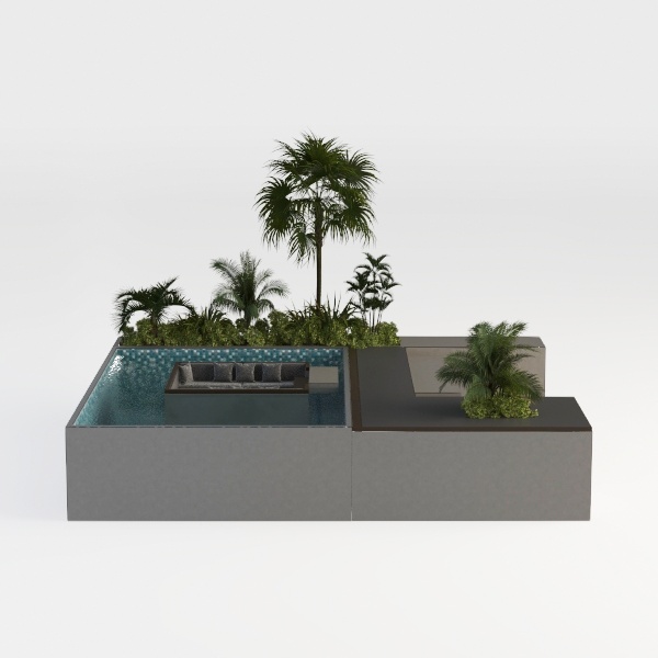 Contemporary Tropical-outdoor swimming pool