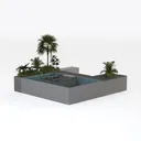 Contemporary Tropical-outdoor swimming pool Right 45 Degree View