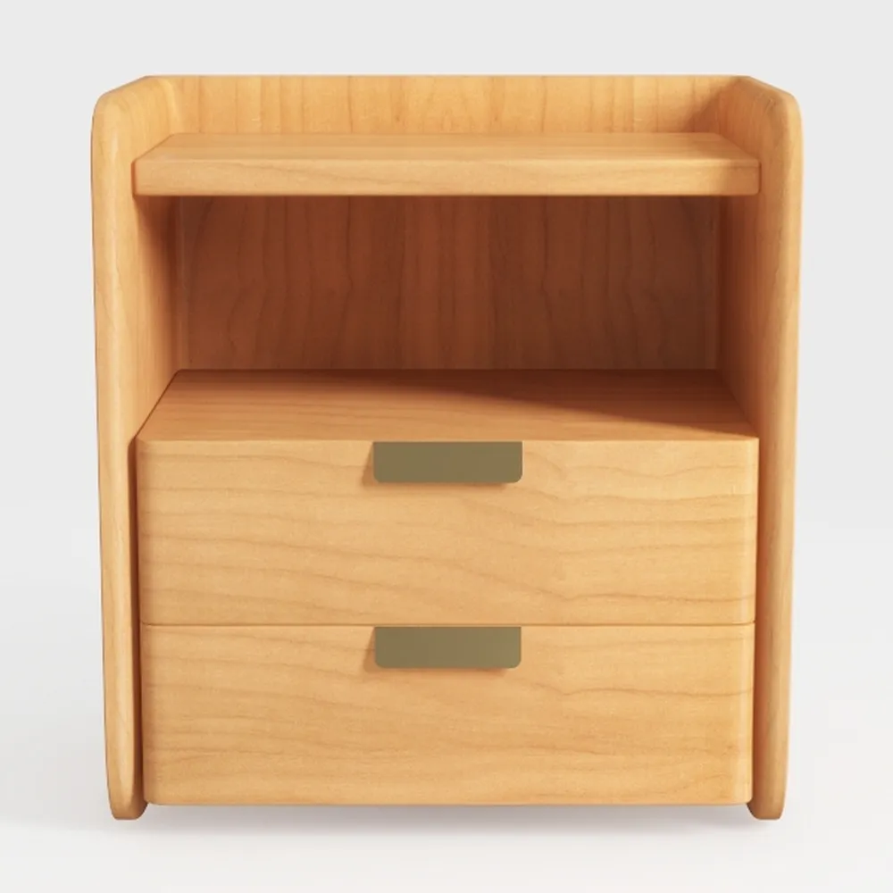 24" Fluted Nightstand Set of 2 with Charging