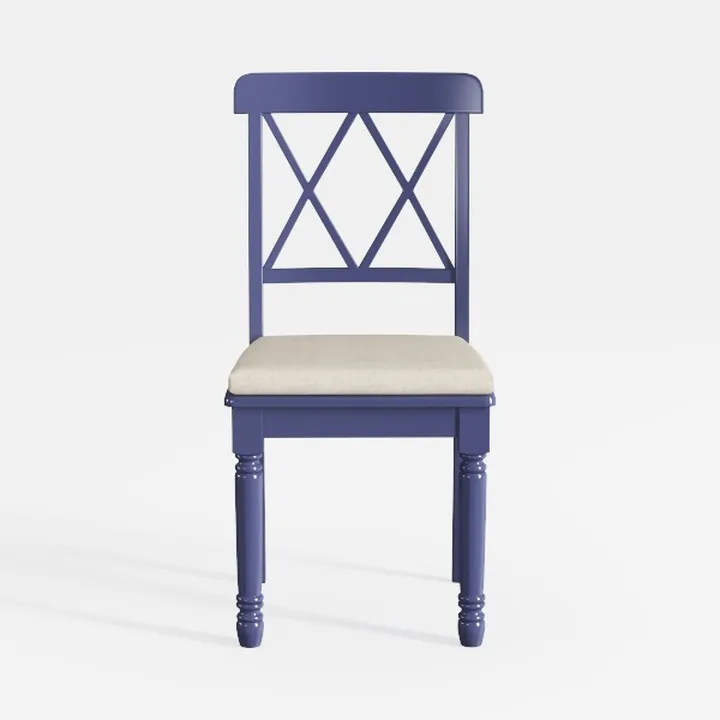 Blue Color Dining Room Chairs Set of 2 Wood