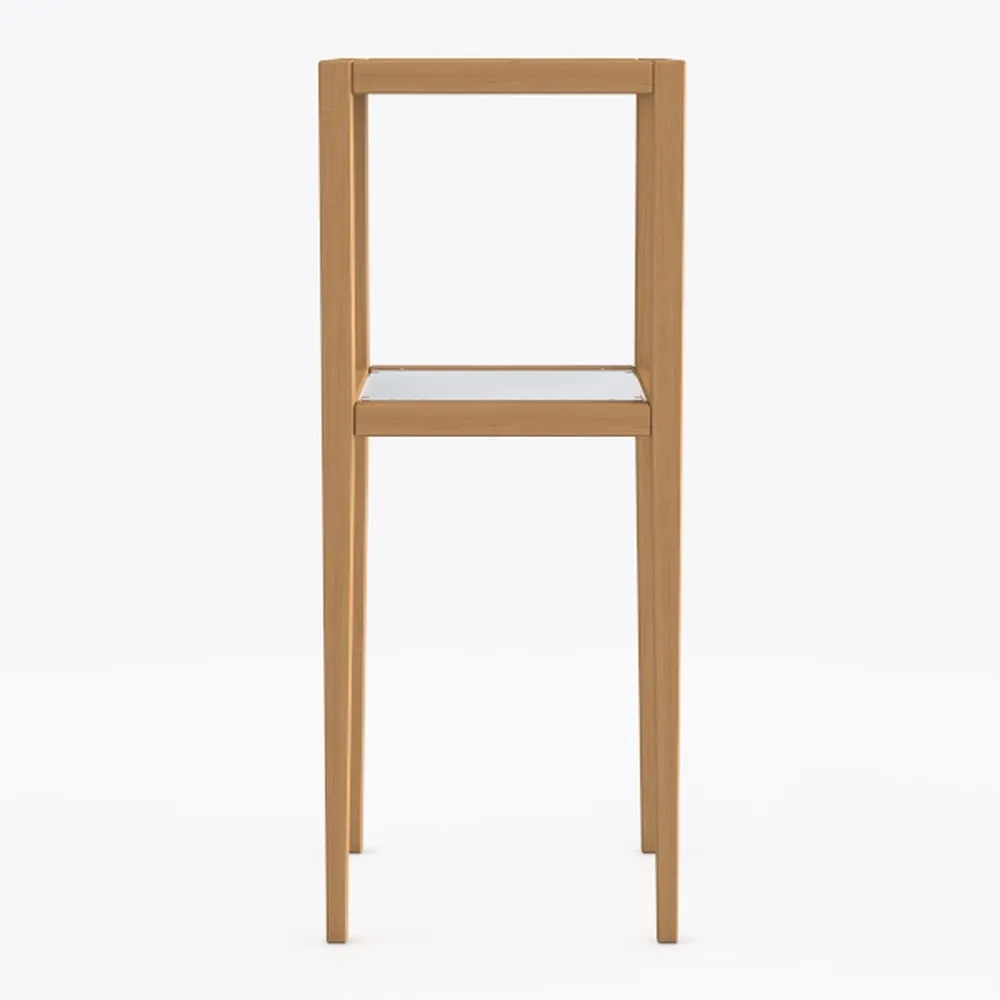 Solid Wood Side Table, 2-Tier Small End Table with