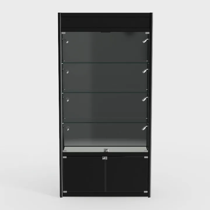 Modern Black Metal Glass Display Cabinet 3D Model
