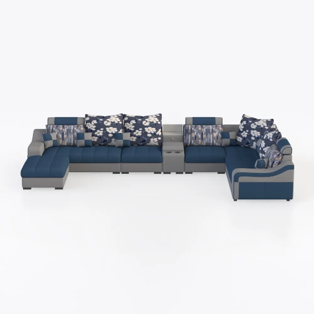 Hybition Sectional Sofa with 2 Ottoman, Chenille L
