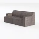 Minimalist Dark Fabric Loveseat Sofa Modern 3D Model Left 45 Degree View