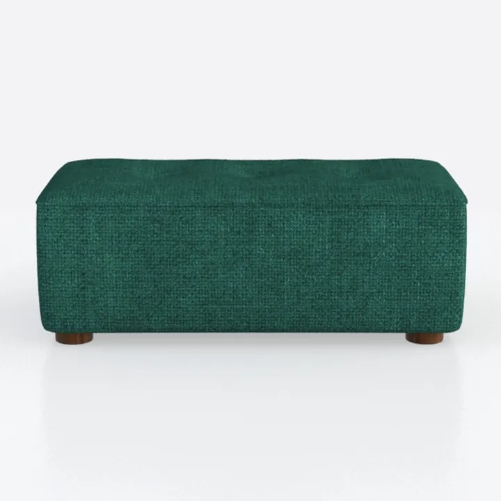Minimalist Dark Green Fabric Ottoman 3D Model