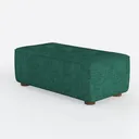 Minimalist Dark Green Fabric Ottoman 3D Model Left 45 Degree View
