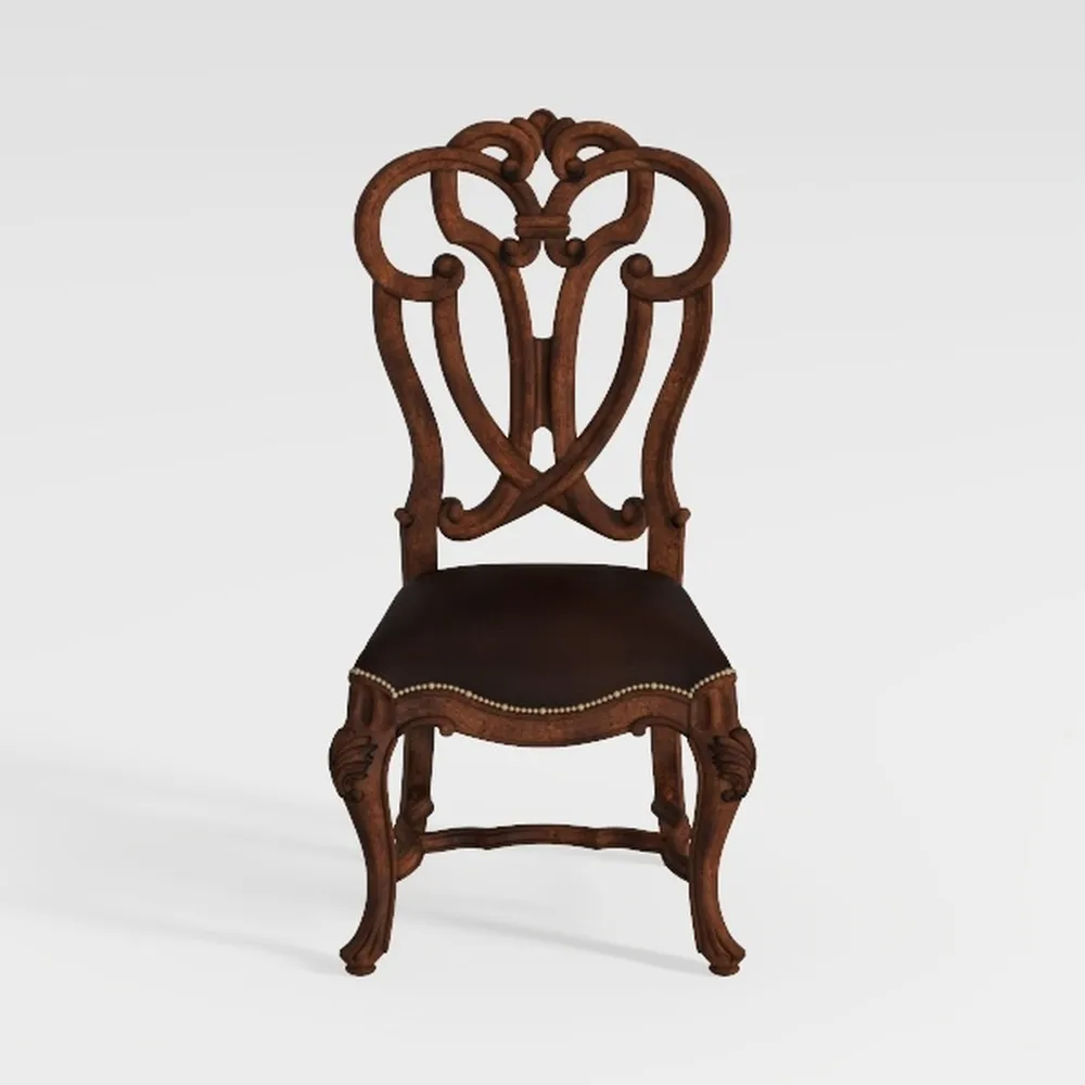 BELLAGIO Brown Cherry Traditional Style Side Chair