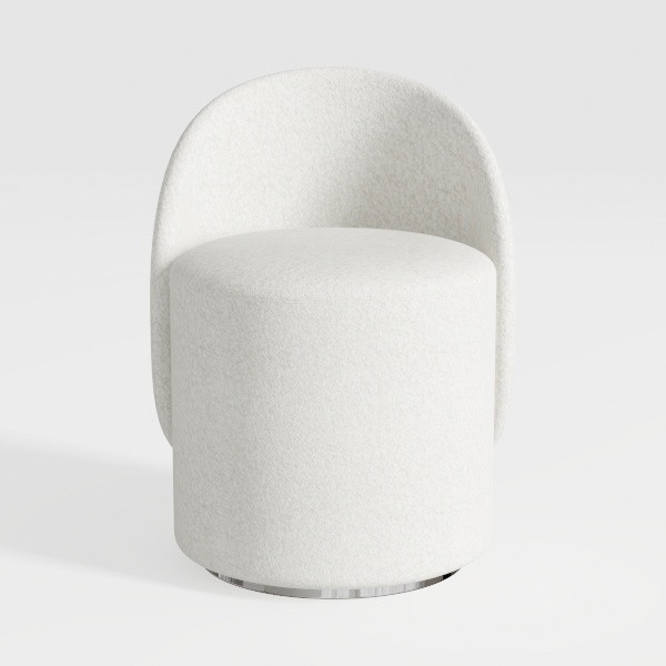 Swivel Chair, Barrel Accent Sofa Modern Teddy