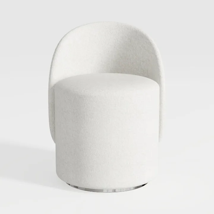 Swivel Chair, Barrel Accent Sofa Modern Teddy