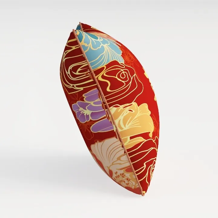 Floral Printed Fabric Throw Pillow Decorative 3D Model