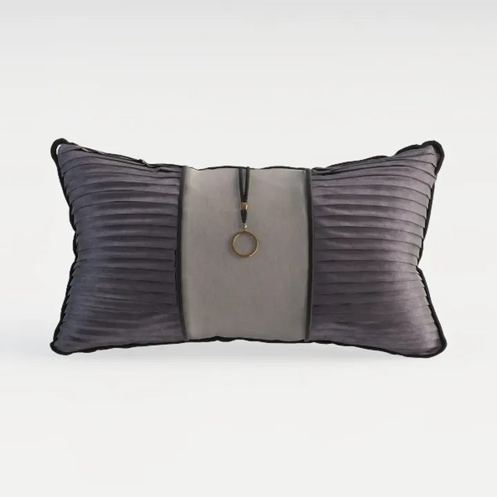 Minimalist Pleated Velvet Decorative Throw Pillow 3D Model