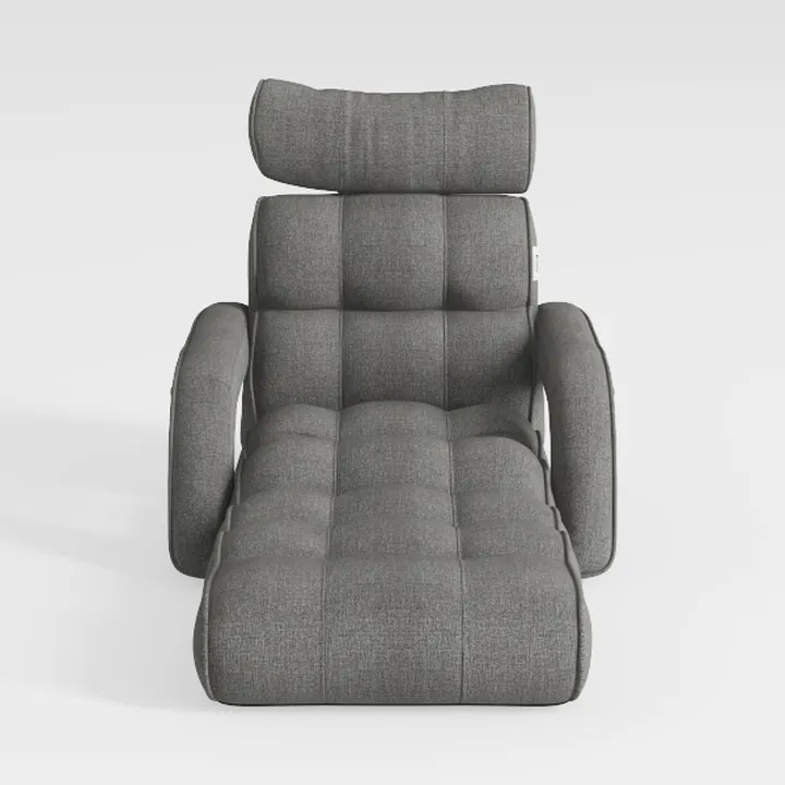 Minimalist Grey Fabric Chaise Lounge 3D Model