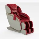 Red Leather Contemporary Massage Chair 3D Model Right 45 Degree View
