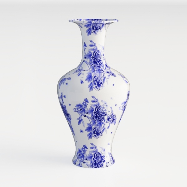 Jingdezhen porcelain antique blue and white porcelain vase decoration living room flower arrangement Chinese large decorative ha