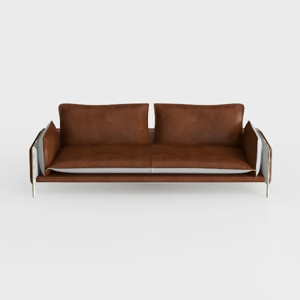 COLAMY 95" Oversized PU Leather Sofa for Living Ro