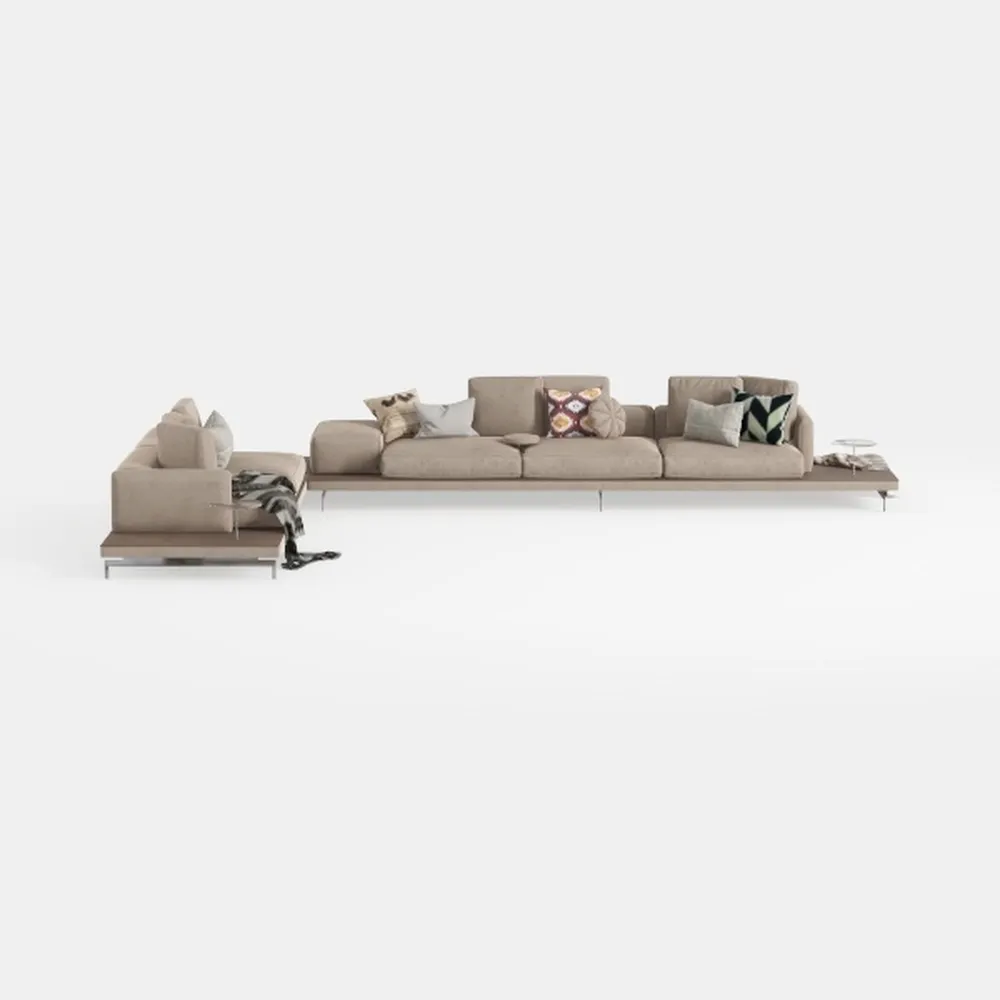EcoSummer 112'' Large L-Shaped Sectional Sofa, Mod