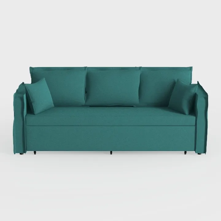 WAROOM Patio Couch PE Wicker 3-Seat Outdoor Brown