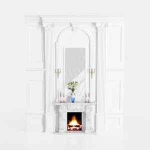 Classic Marble Fireplace Surround with Wall Molding 3D Model