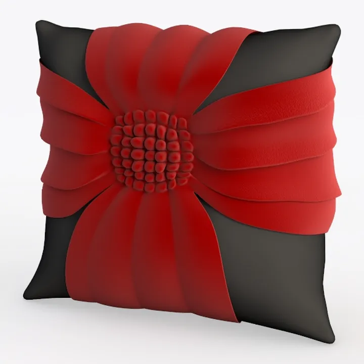 Contemporary Faux Leather Decorative Throw Pillow 3D Model