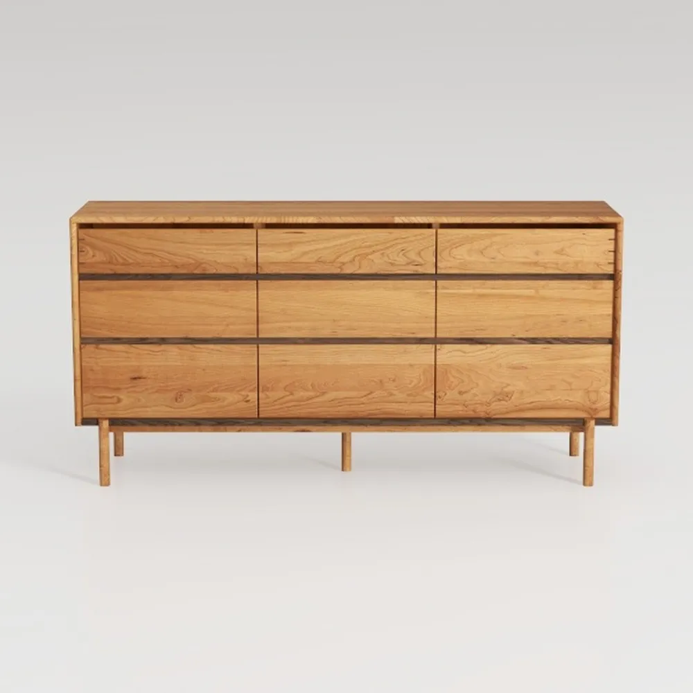 6 Drawer Double Dresser for Bedroom,Natural Rattan