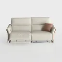 Modern Leather 2 Seat Recliner Sofa With Accent Pillow 3D Model Front View