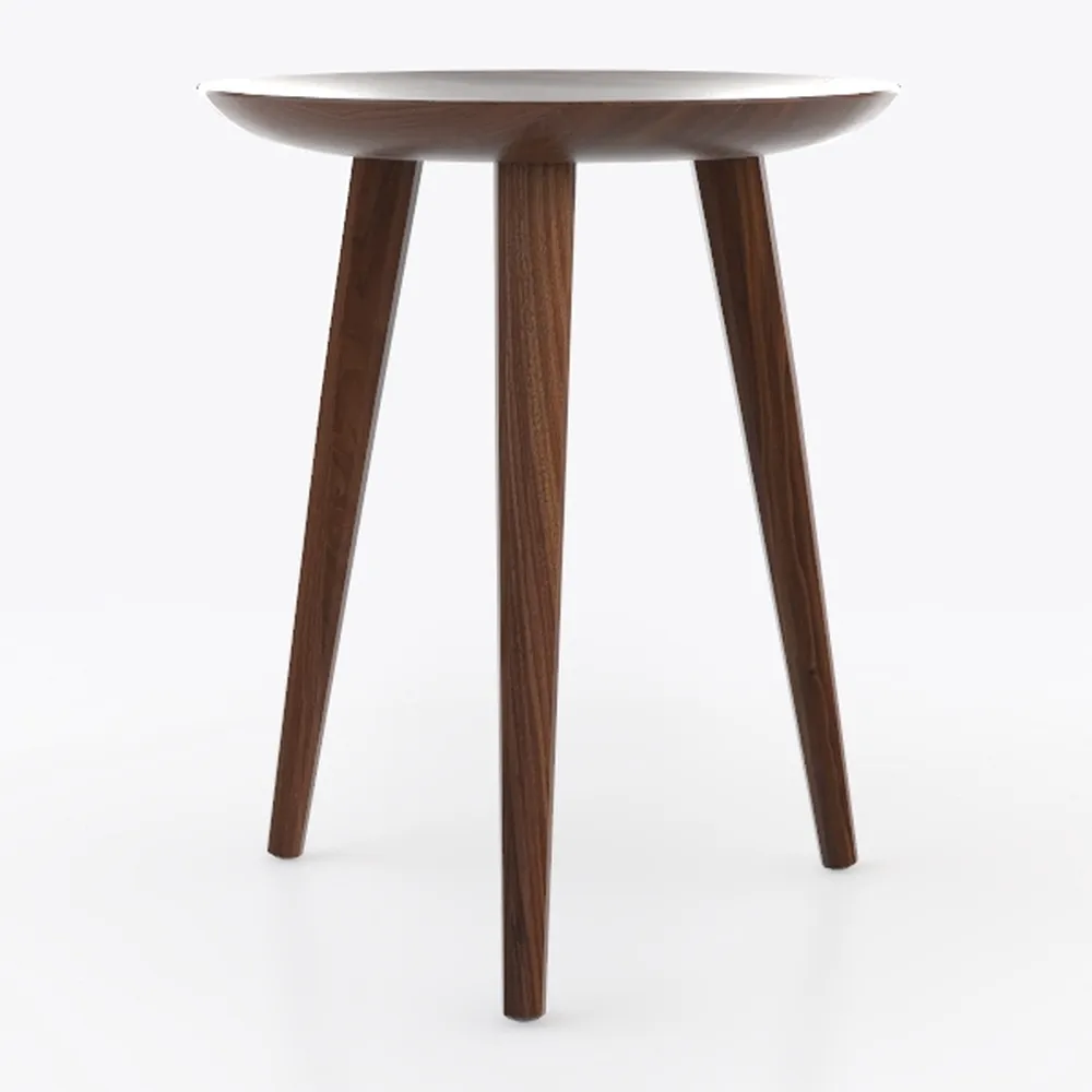 100% Solid Oak Round Side Table Set of 2, Small