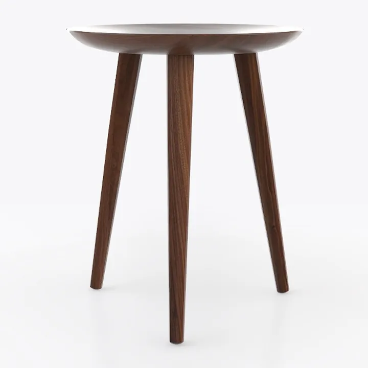 100% Solid Oak Round Side Table Set of 2, Small