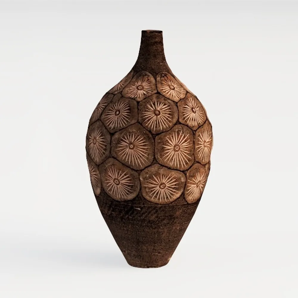 Brown Ceramic Rustic Farmhouse Vase Jug Pitcher