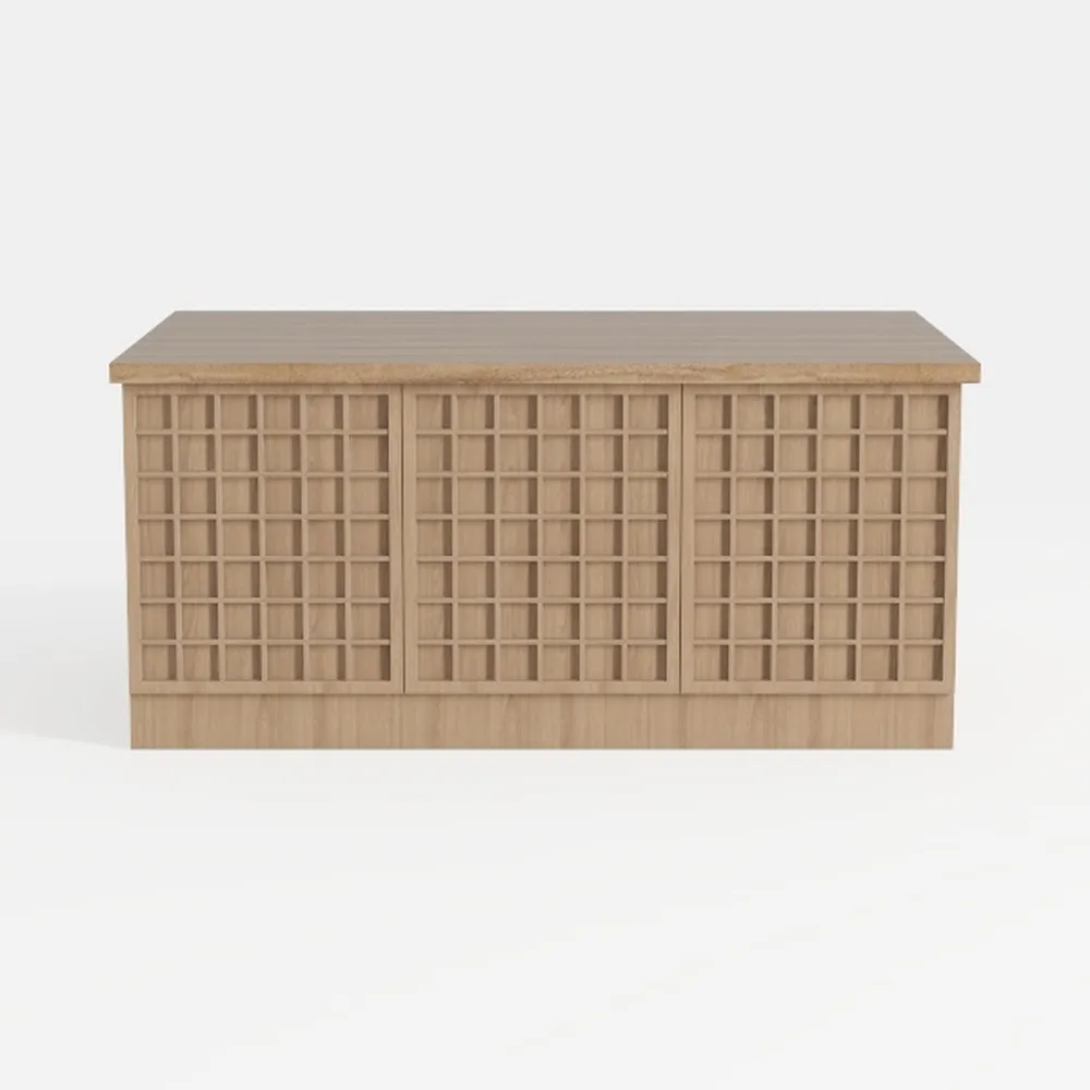 Fluted Buffet Cabinet with Storage, Sideboard