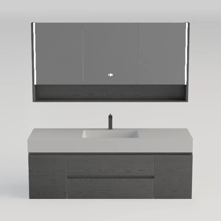 56IN Double Sink Bathroom Vanity - One Key