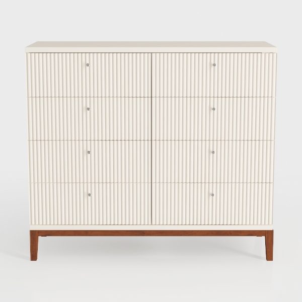 Fluted 3 Drawer Dressers, Modern Closet Dressers