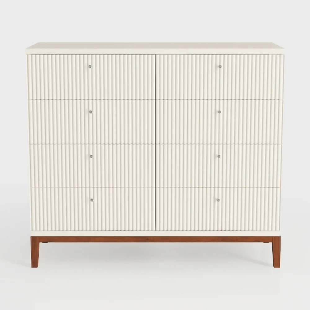 Fluted 3 Drawer Dressers, Modern Closet Dressers