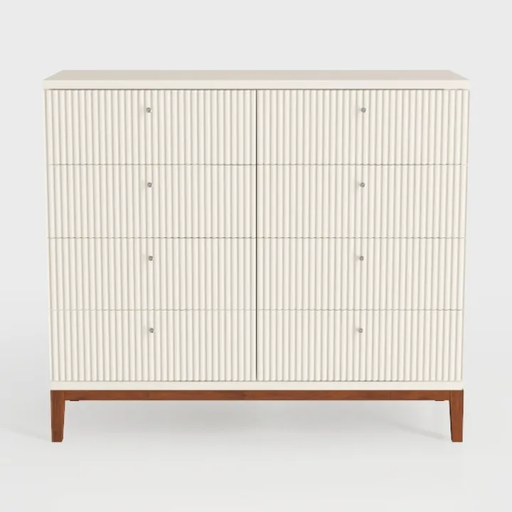 Fluted 3 Drawer Dressers, Modern Closet Dressers