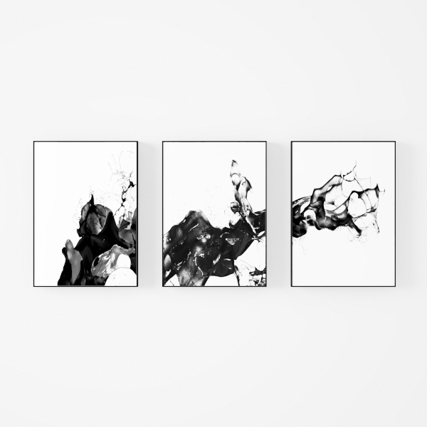 Wieco Art Leaves Modern 3 Panels Flowers Artwork