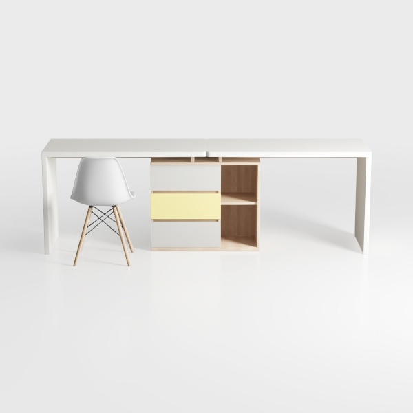 Haibinsuo Computer Desk with 2 Drawers and 3 Hutch