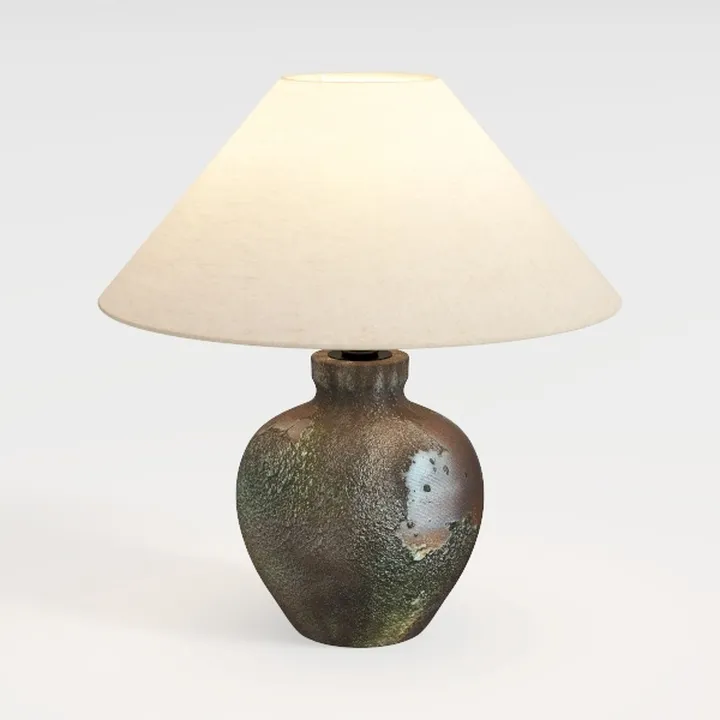 Rustic Ceramic Fabric Table Lamp 3D Model