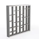 Minimalist Solid Wood Open Bookshelf Display Shelf 3D Model Right 45 Degree View