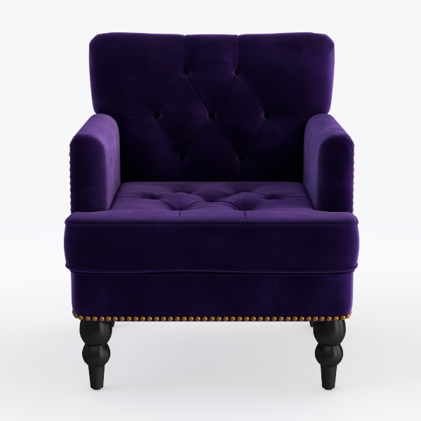 Velvet Accent Chair Modern Ergonomics Armchair