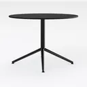 Modern Minimalist Black Marble Top Metal Base Round Dining Table 3D Model Right 45 Degree View