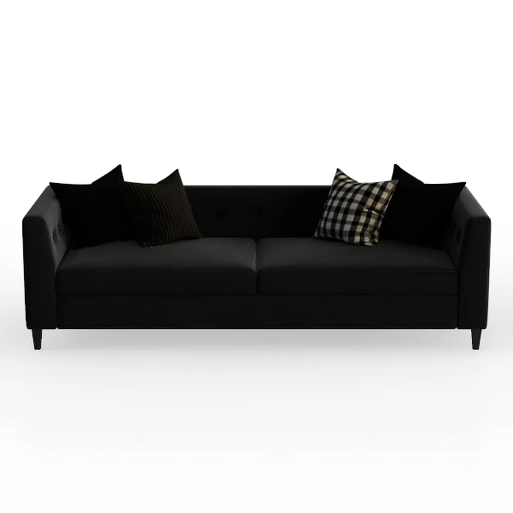 MAKLAINE Modern/Contemporary Black Finish Velvet