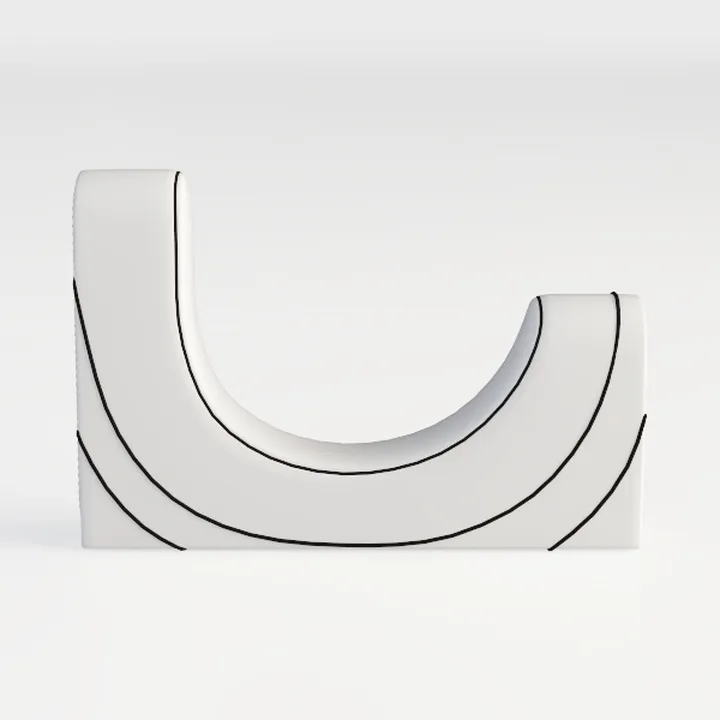 Minimalist Modern White U Shaped Decorative Sculpture 3D Model