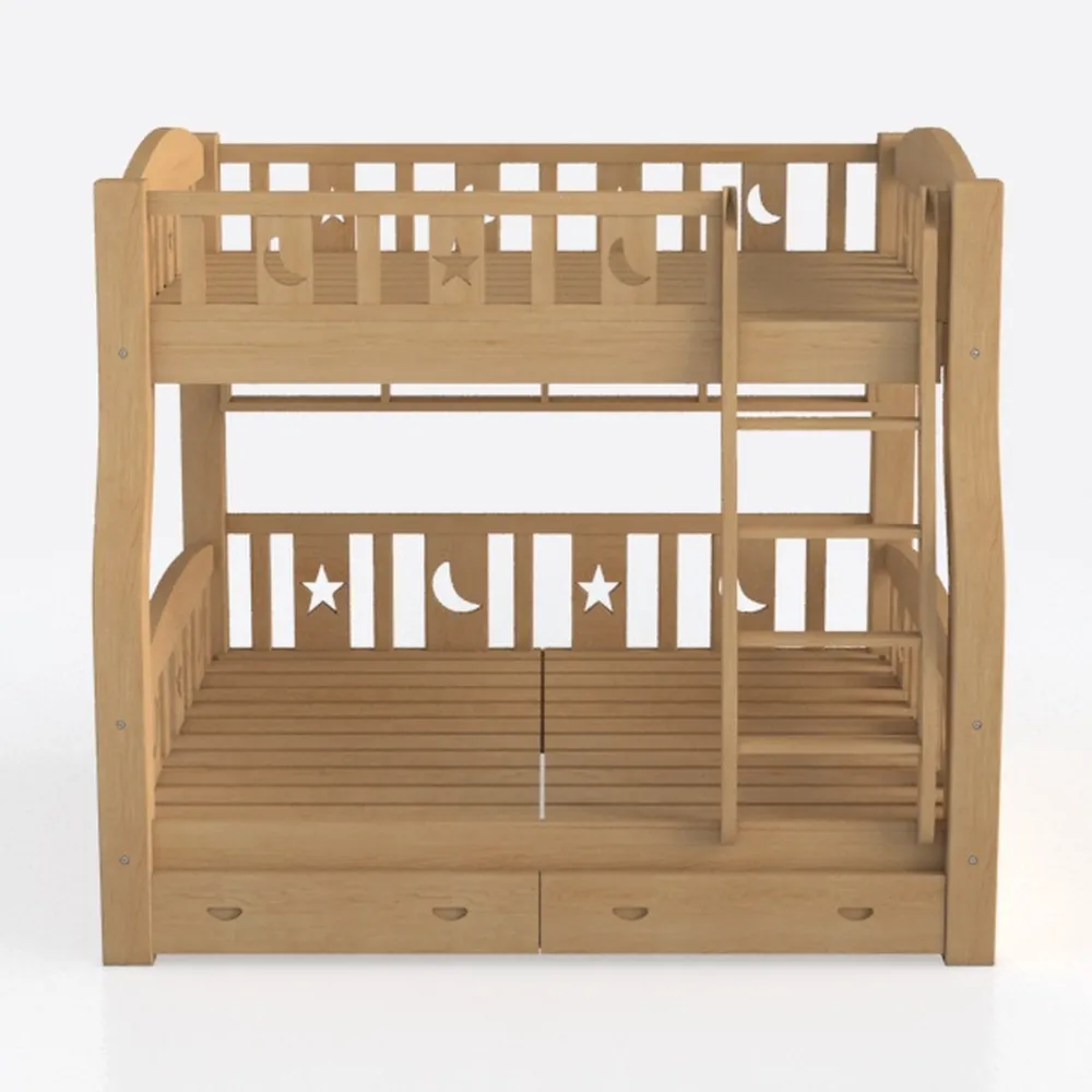 Full XL Over Queen Bunk Bed with Full Length Guard