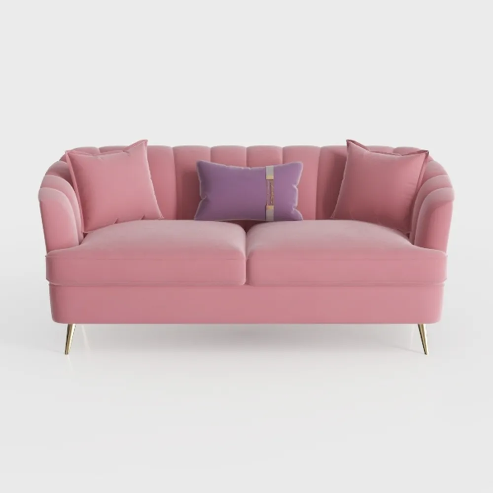 2 Piece Velvet Upholstered Sofa Sets,Loveseat and 