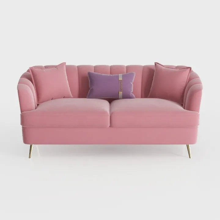 2 Piece Velvet Upholstered Sofa Sets,Loveseat and 