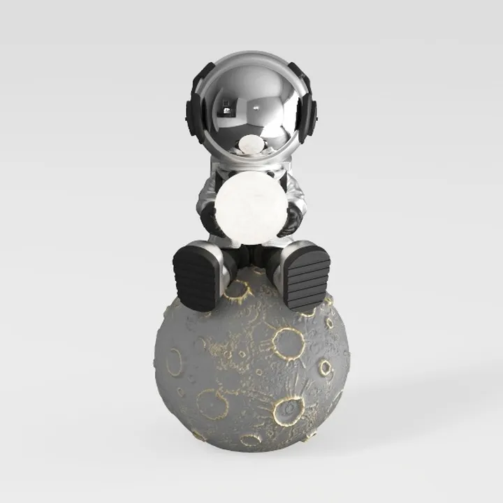 Modern Resin Astronaut Moon Table Lamp 3D Model
