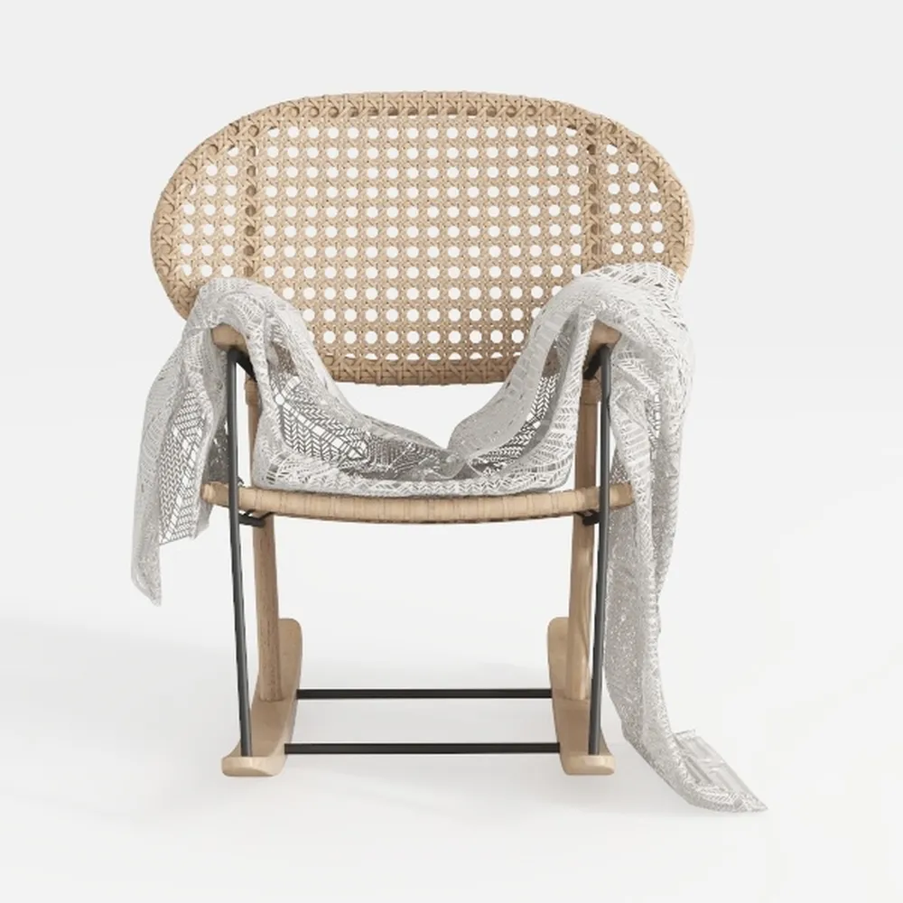 ovios Outdoor Swivel Rocking Chair Set of 3 with