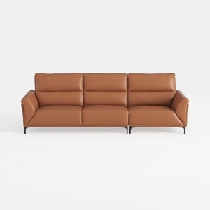 Modern Leather 3 Seater Sofa Minimalist Living Room Furniture 3D Model
