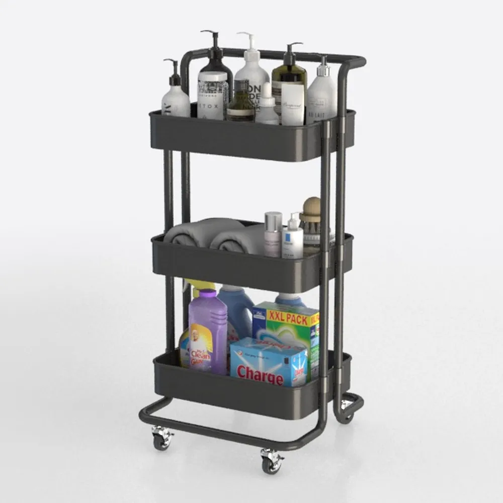 Goovilla 3 Tier Rolling Utility Cart Organizer