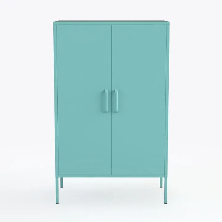 Blue Metal Storage Cabinet with 2 Doors - (47H)